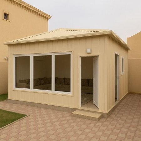 بناء ملاحق احواش في جدة حي الجامعة | ملاحق ساندوتش بانل جدة | ملاحق خارجية فخمة