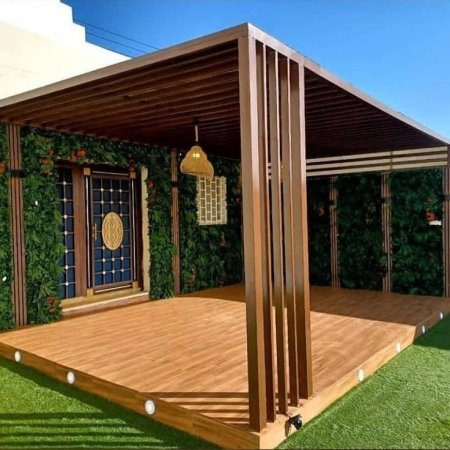 جلسات حدائق خارجية في جدة حي النعيم | معلم تركيب جلسات شتوية | برجولات جلسات جدة