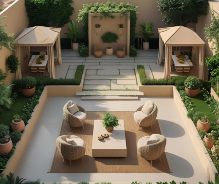 تنسيق حدائق الدمام في حي الراكة:جمال الطبيعة يلتقي بالتصميم العصري